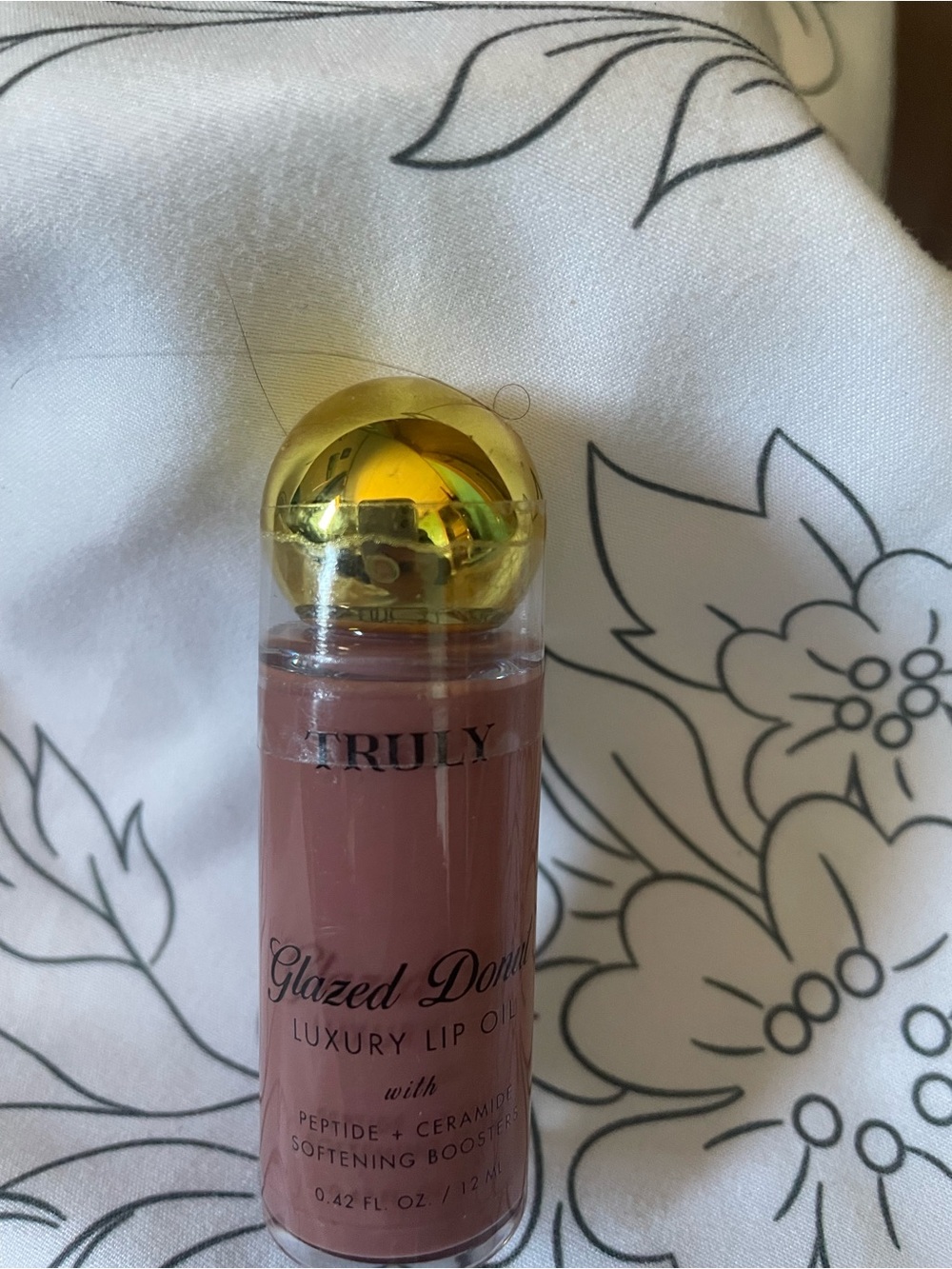 TRULY Glazed Donut Luxury Lip Oil - Mauve Pink with Gold Cap